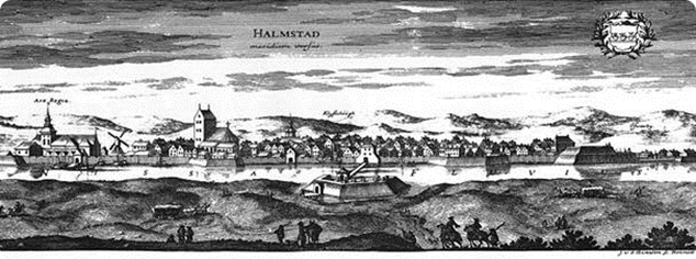 City of Halmstad in the late 17th century