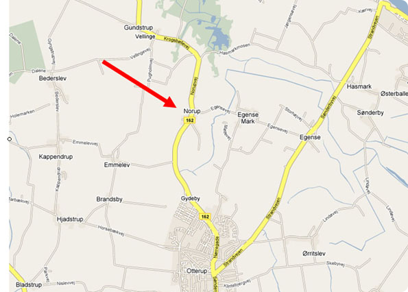 Map of Norup on route 162